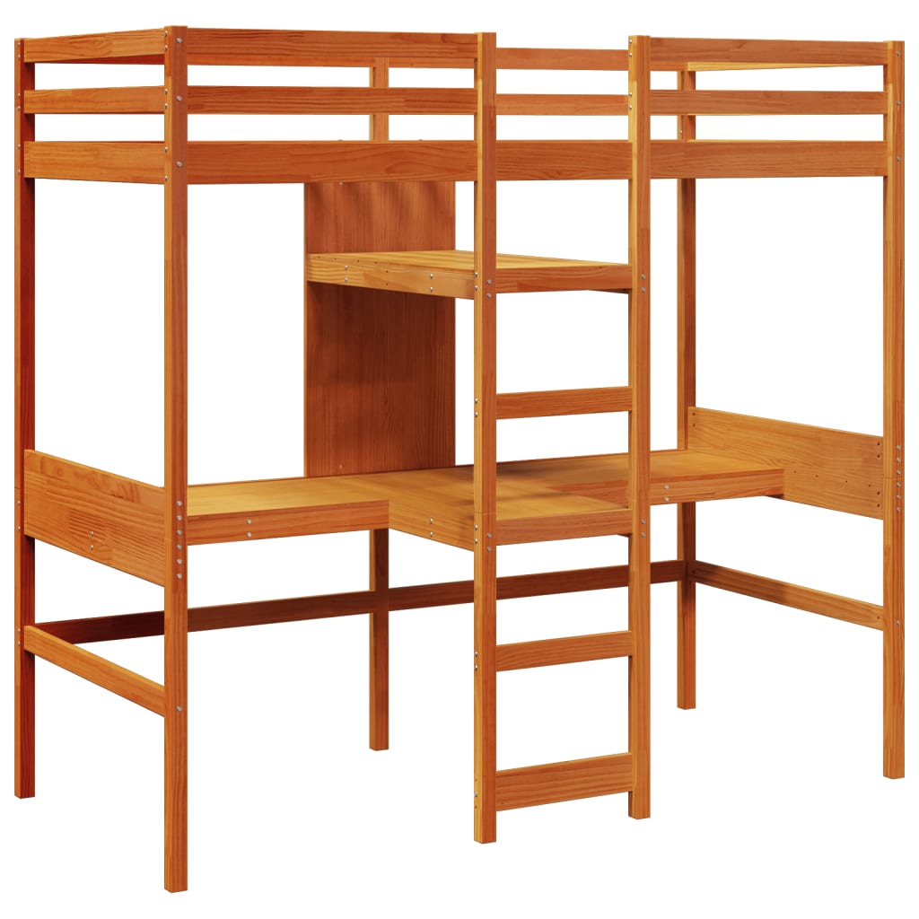 Cadre de lit superposé sans matelas, en bois de pin massif, 90 × 190 cm - 3