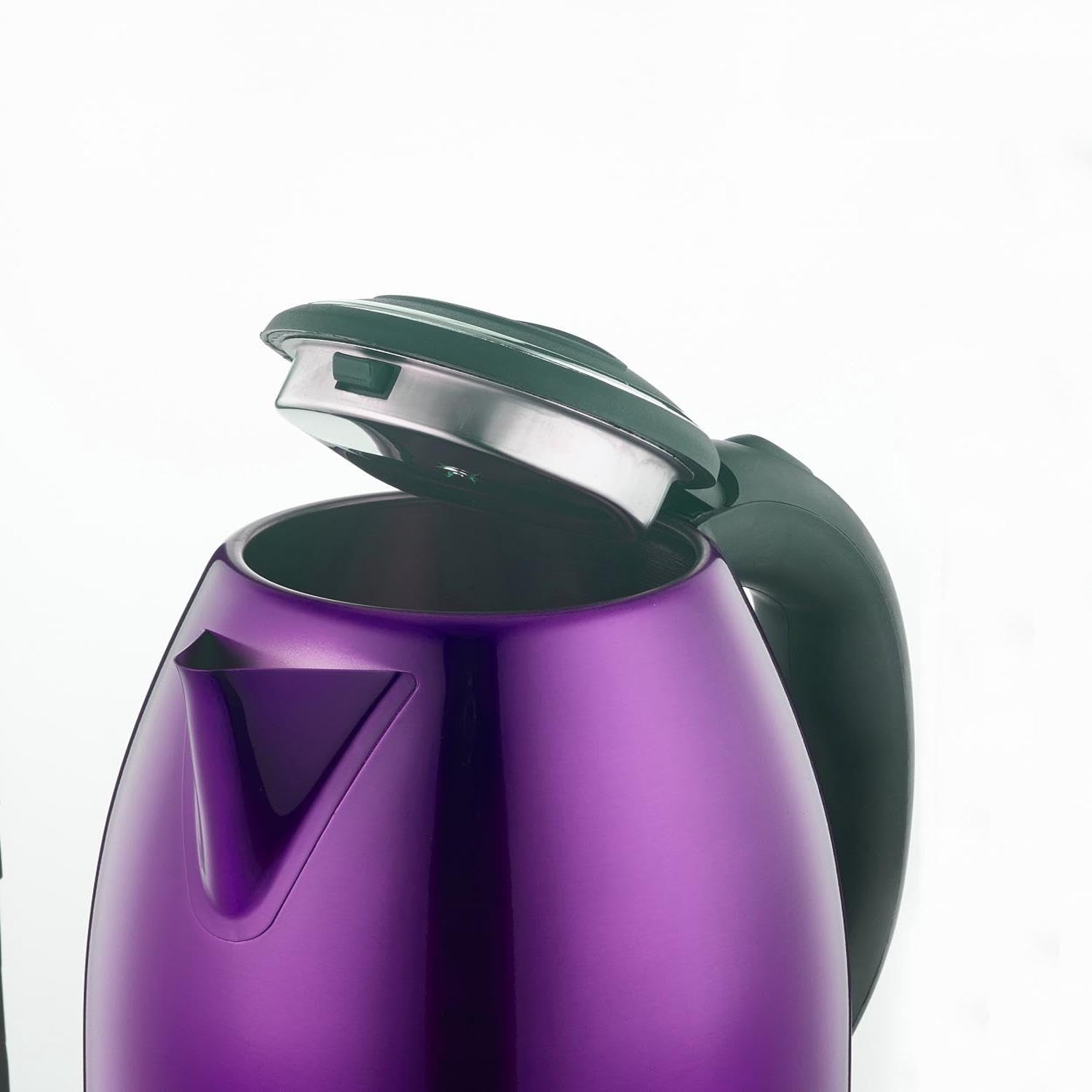 Herzberg, HG5011-PUR, Bollitore Elettrico 1,8L in Acciaio Inox Senza Fili Viola, Resistenza a Fondo Piatto 1500W, spegnimento Automatico, Livello di r - 6