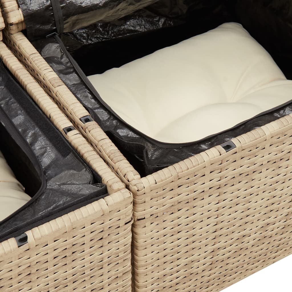 Salon bas de jardin en Rattan synthétique Beige 2 personnes - 9