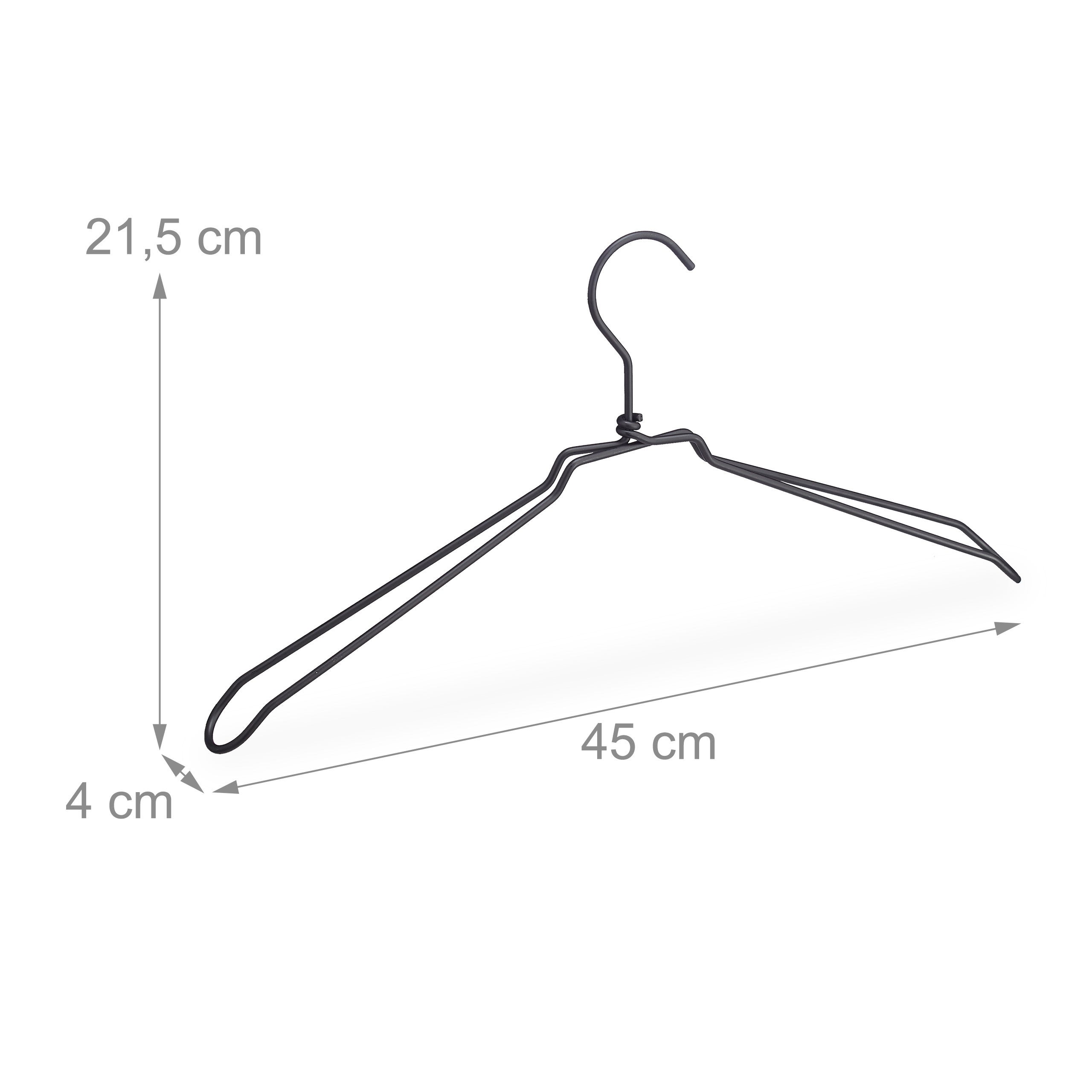 Cintres, jeu de 36, pour chemises, vestons et blouses, design industriel, métal, large de 45 cm, noir - 4