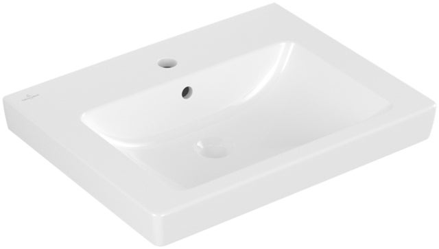 Villeroy & Boch Subway 2.0 lavabo, pour robinetterie 3 trous, avec trop-plein, 1 trou pour robinetterie, 600x470mm, 71136001, Farbe: Blanc