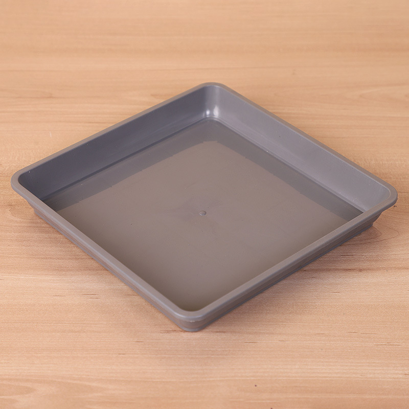 Szara plastikowa doniczka 25*25 cm, kwadratowa tacka ociekowa, odpowiednia do użytku wewnątrz i na zewnątrz, 2 sztuki