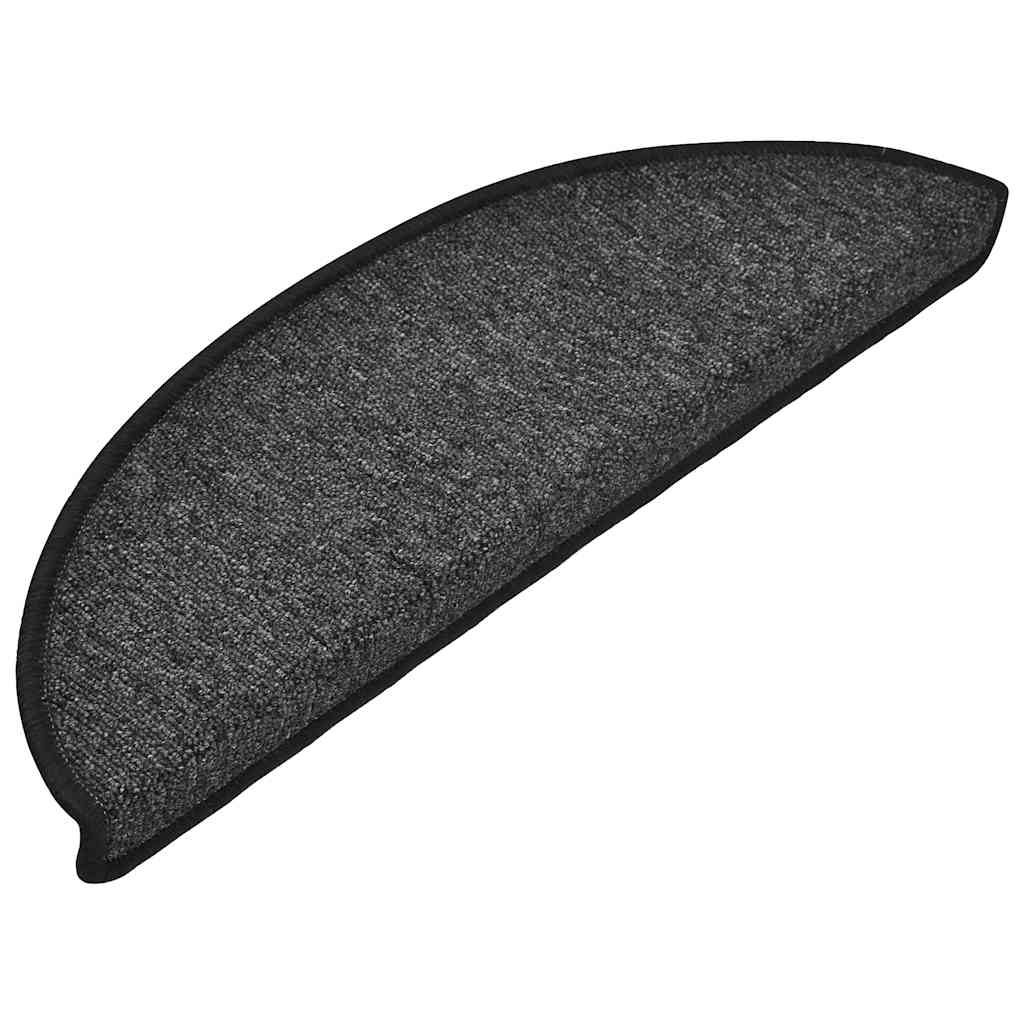 Tapis d'escalier 20 pièces 56 x 17 x 3 cm Anthracite Demi-rond vidaXL - 2