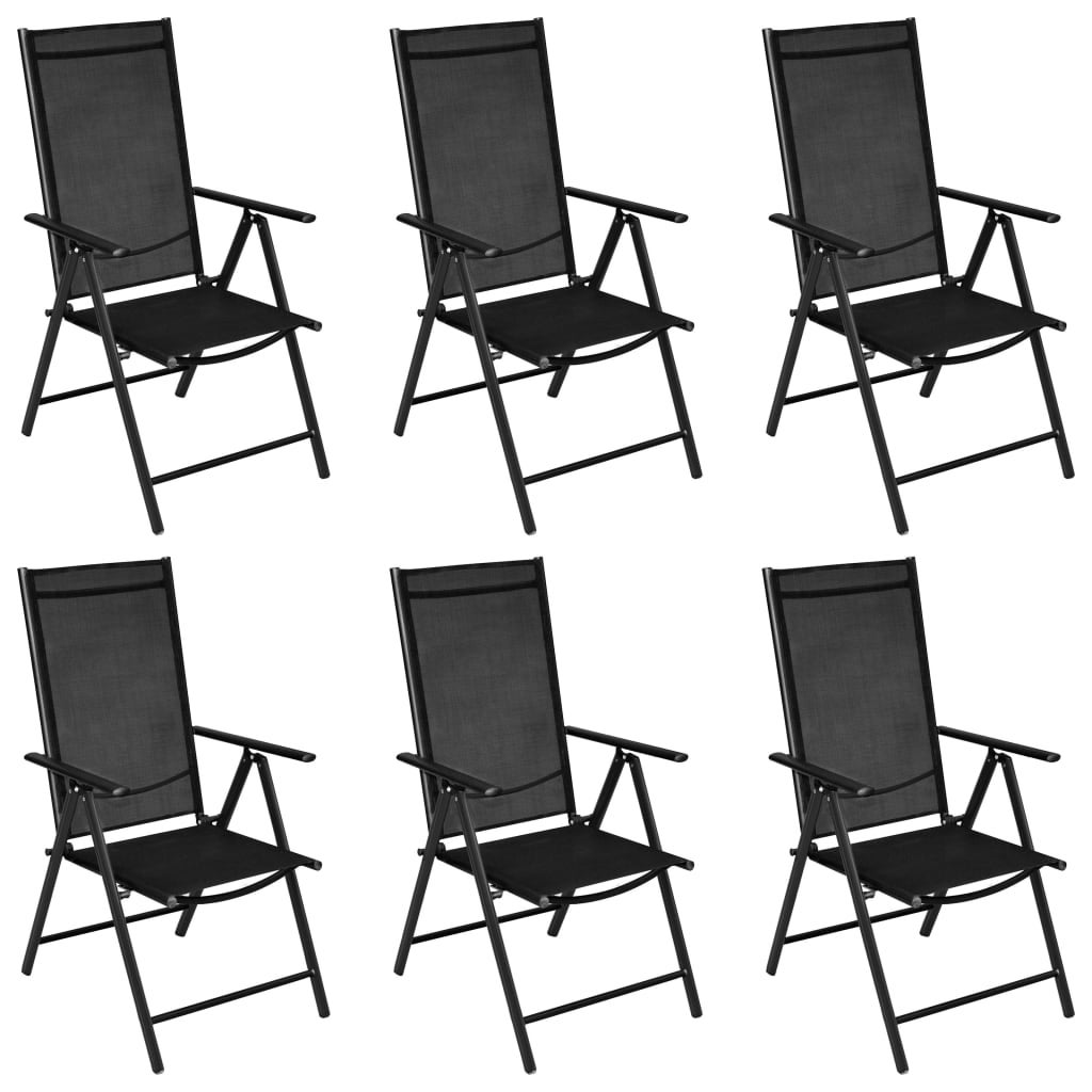 Ensemble de salle à manger de jardin 7 pcs Aluminium Noir 4 - 2