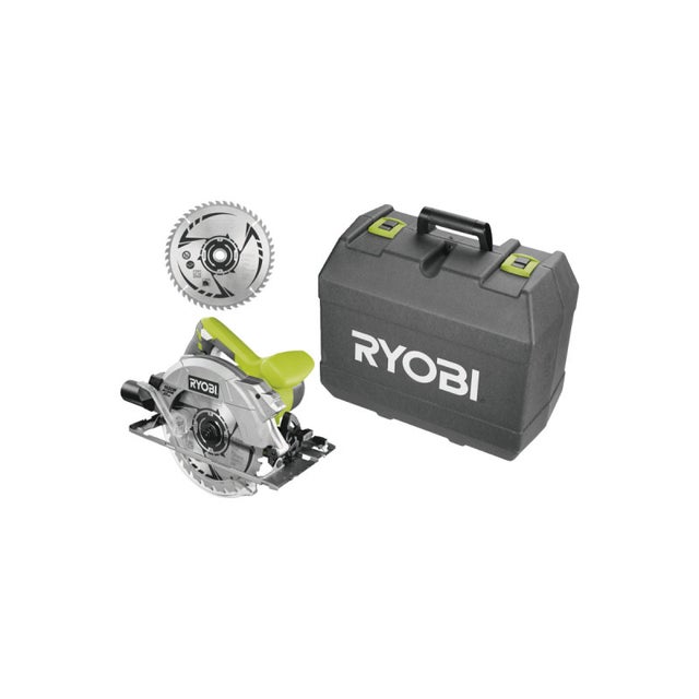 Scie circulaire RYOBI 1600W 66mm - 1 lame 48 dents - 1 lame 24 dents - RCS1600-K2B