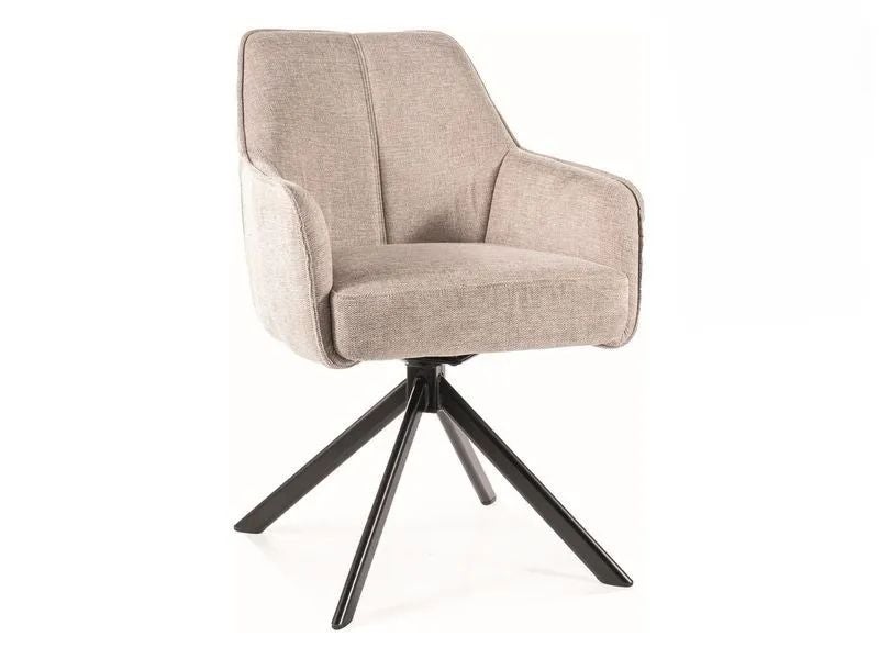 Krzesło tapicerowane NOTTI BREGO jasnobeżowe obracane