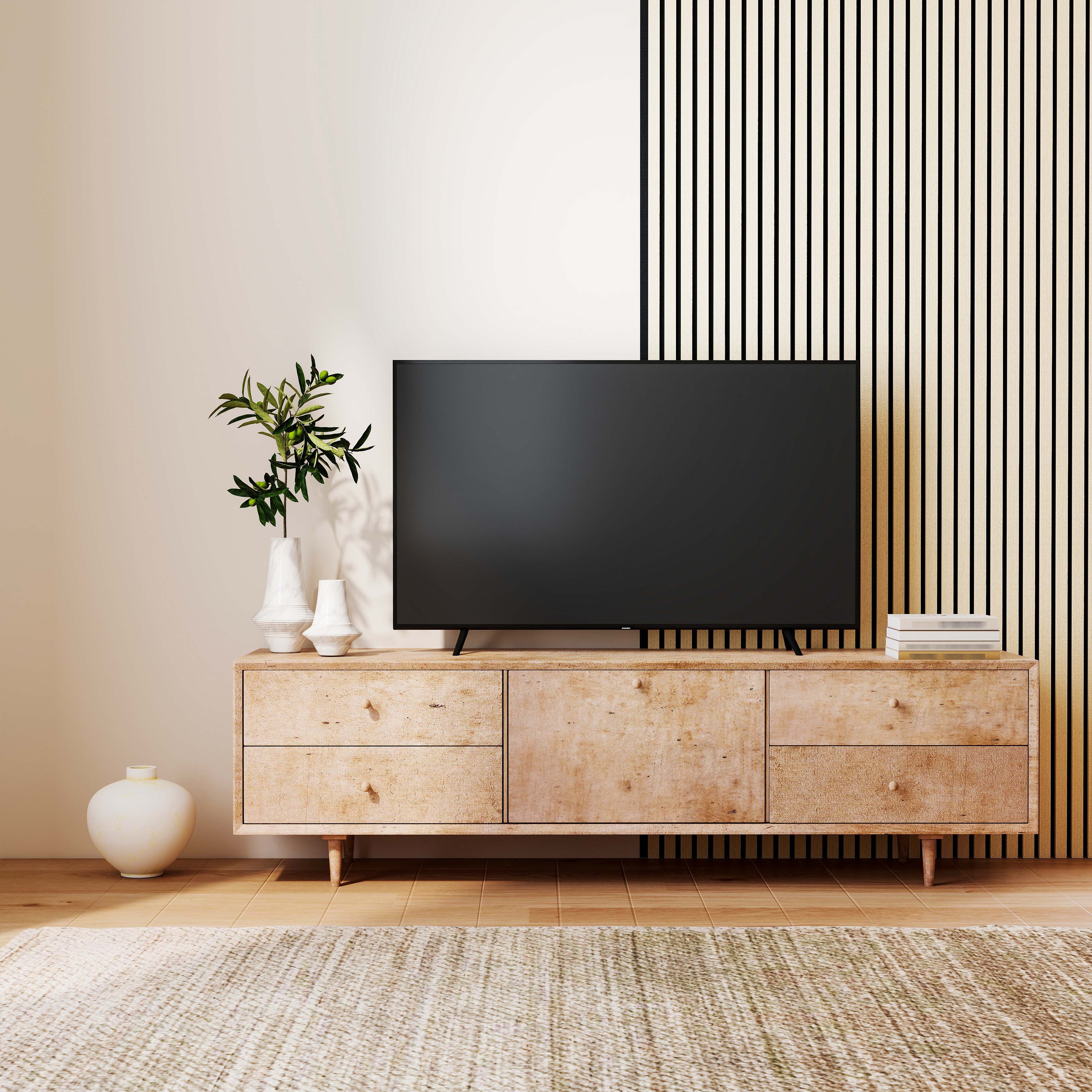 Revestimiento de pared palillería，mdf- juego de 2 piezas - 260 x 30 cm - color roble claro