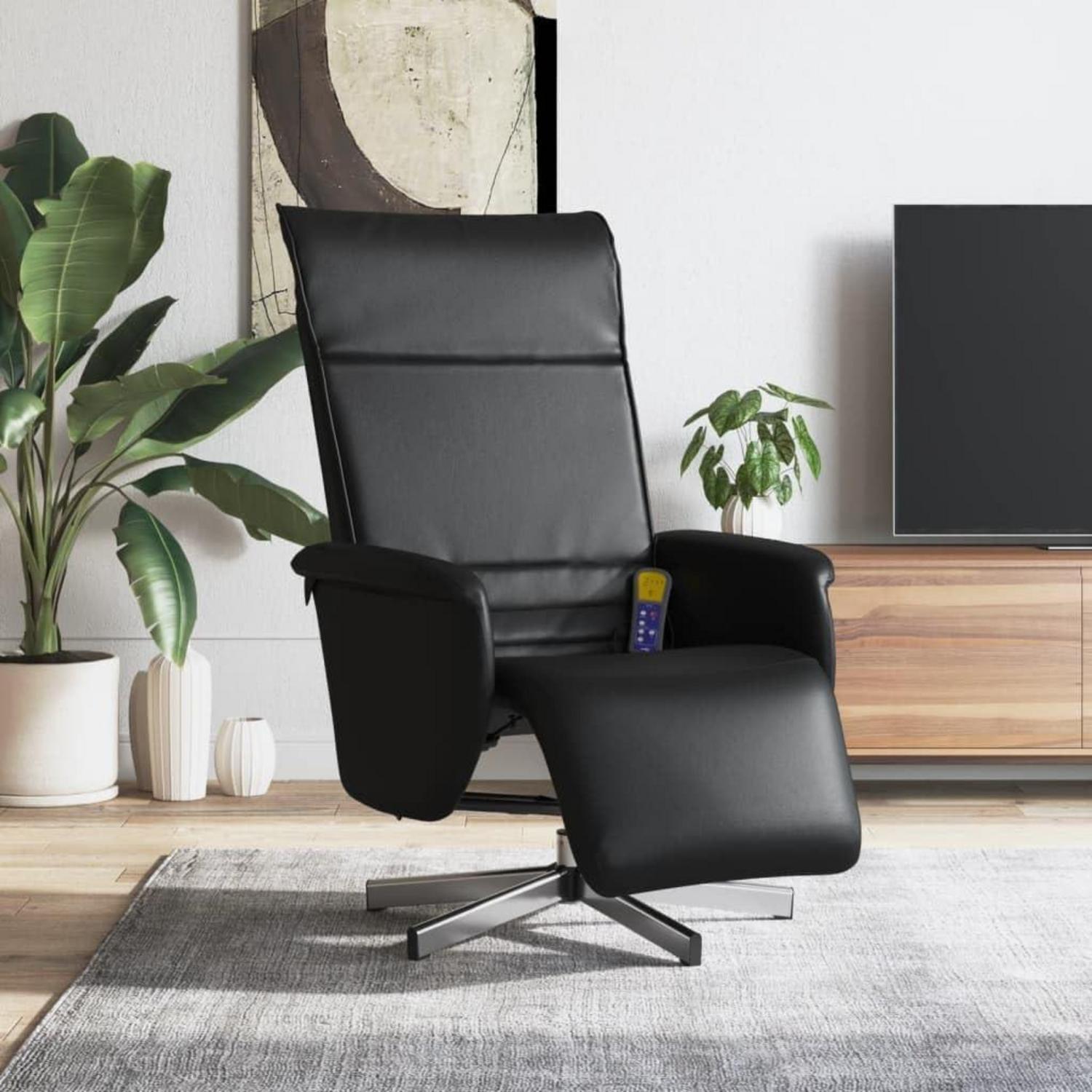 Fauteuil relax massant pivotant, repose-pieds intégré, dossier ...