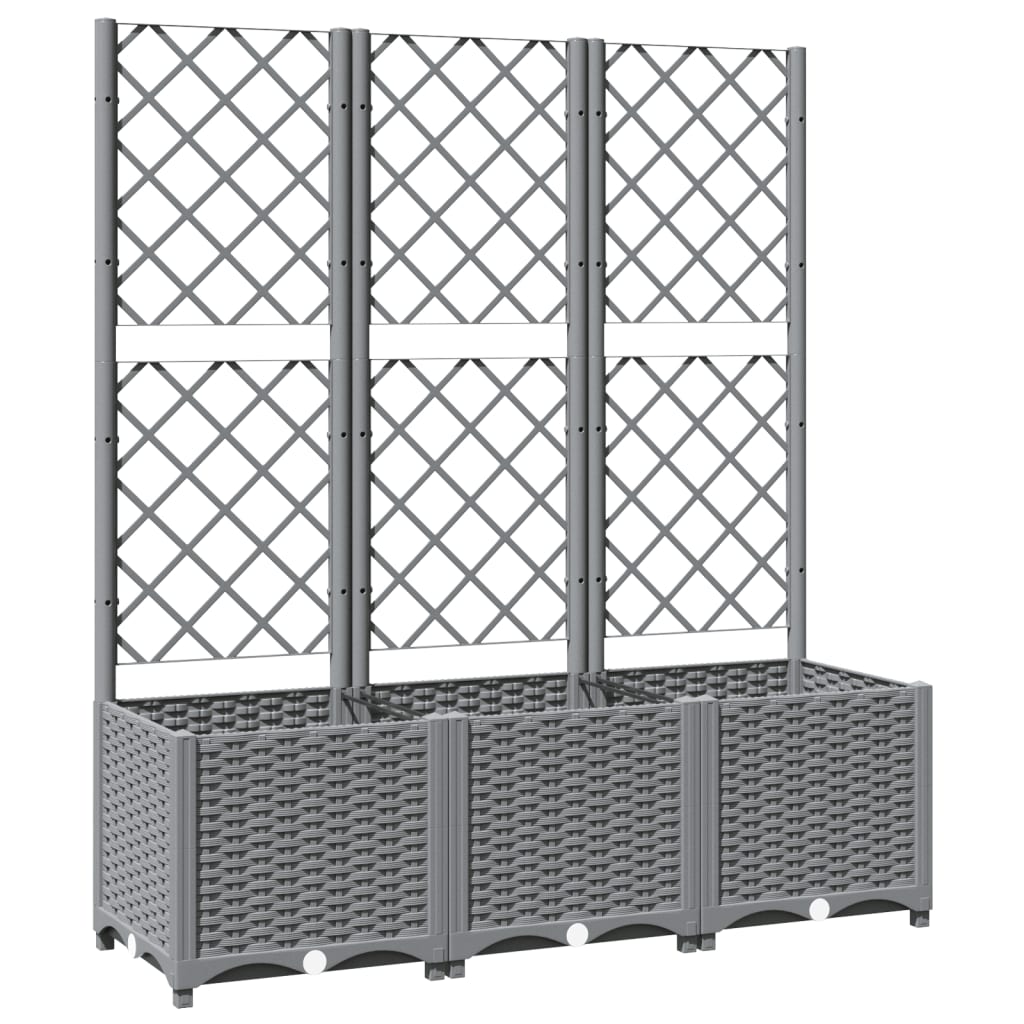 Maison Exclusive - Vaso/floreira jardim c/ treliça 120x40x136 cm PP cinza-claro - 2