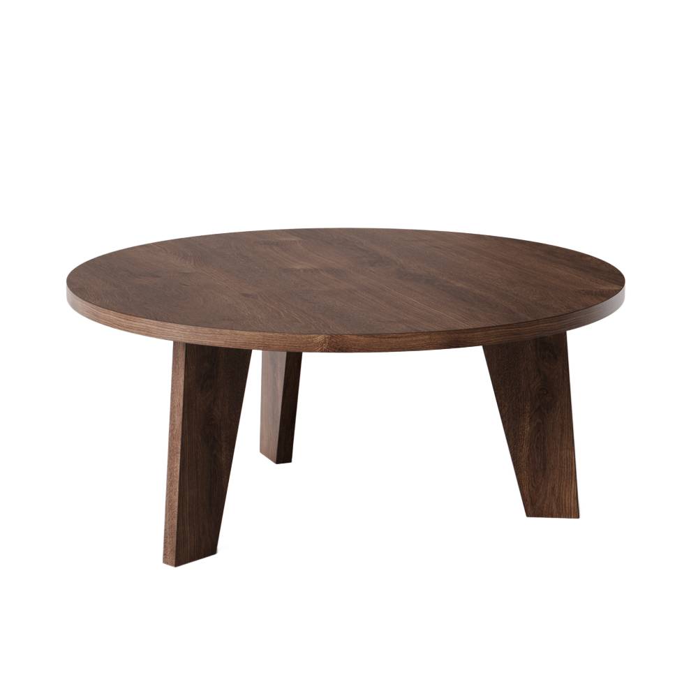 KOLM Stolik kawowy okrągły ELLA Ø90 cm Dąb Czekoladowy