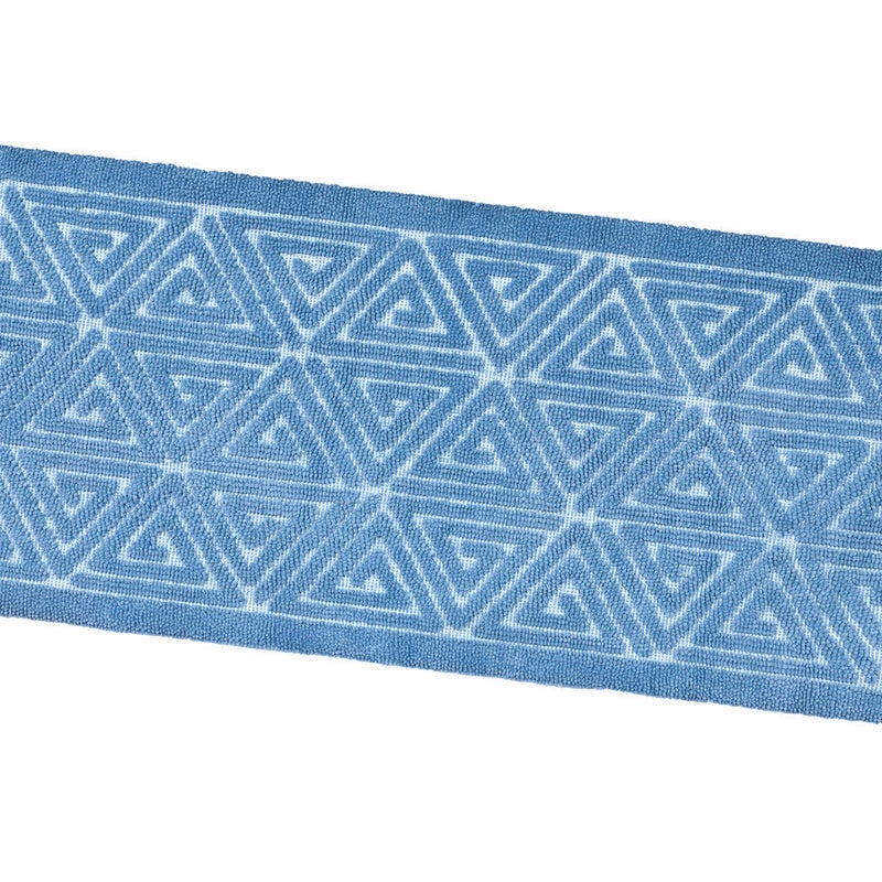 Jednokolorowa Mata łazienkowa 60x150 Cm Miękka Rysunek Grecki Bawełniana Dywanik Nocny Błękitny