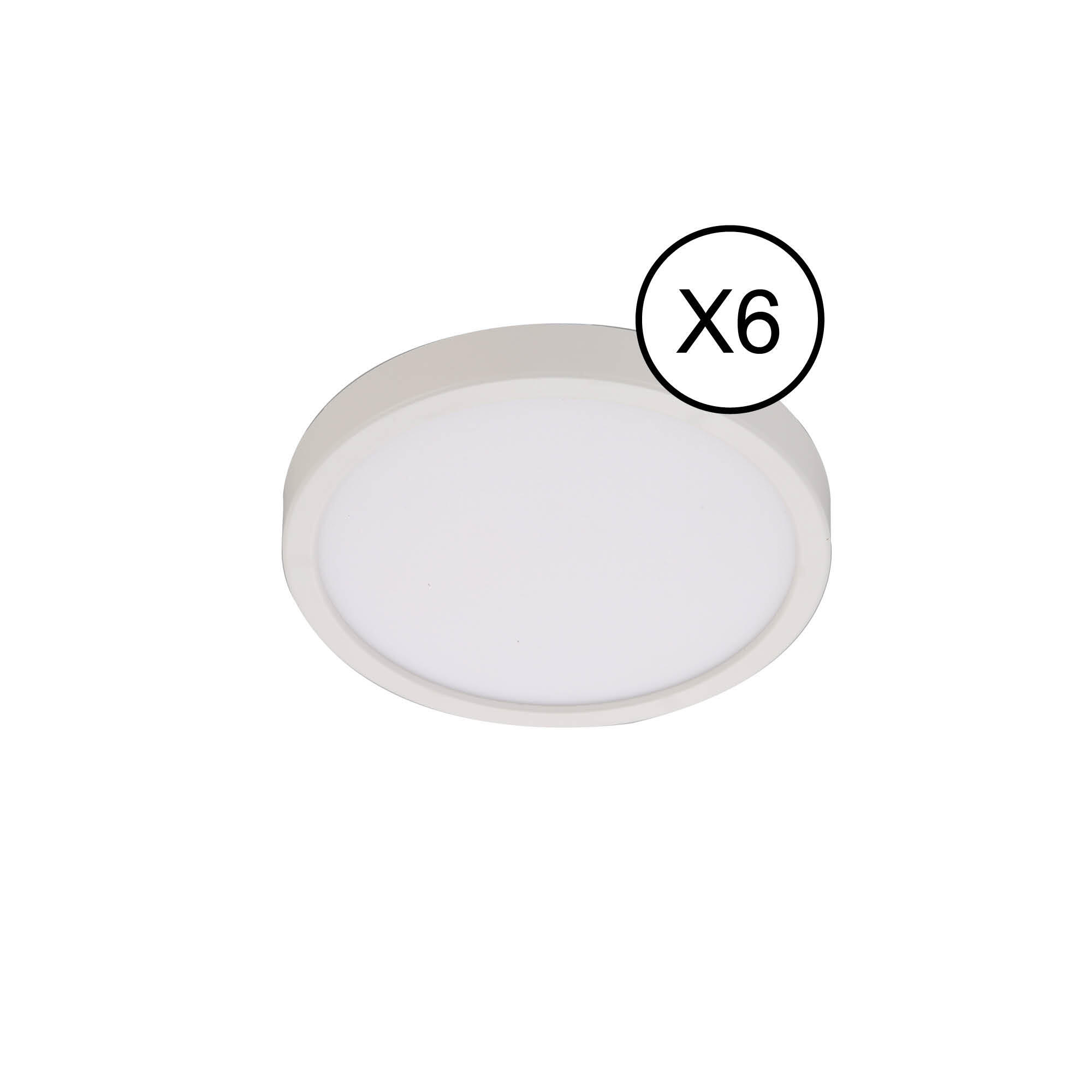 INSPIRE - Zestaw 6 stałych reflektorów punktowych SANOA M - Reflektory LED Ø 17,3 cm - 2000 LM - Możliwość ściemniania intensywności 50% i 100% -