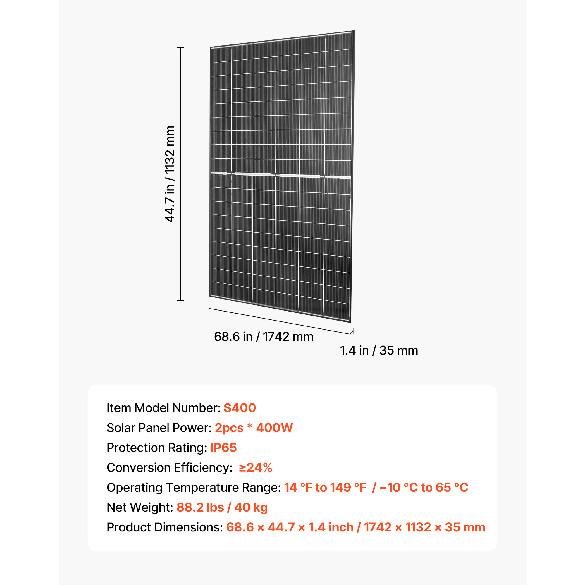 Panneau solaire SucceBuy monocristallin 400 W x 2, panneau photovoltaïque bifacial adapte aux toits plats, voitures, bateaux et camping-cars - 7