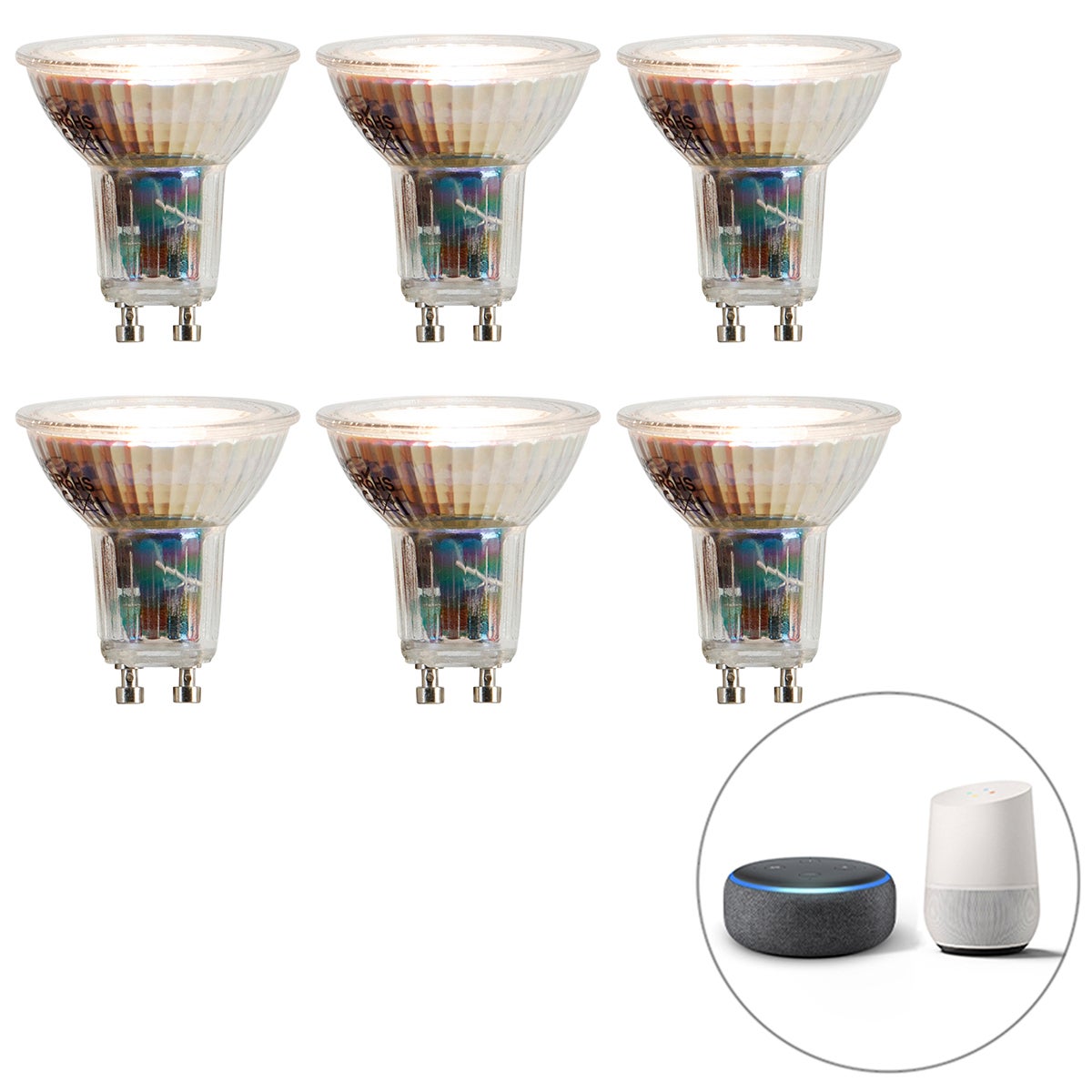 4 Ampoules LED WiFi SMARTFY GU5.3/MR16 12V 5W RGBW 460LM – Pack Neuf