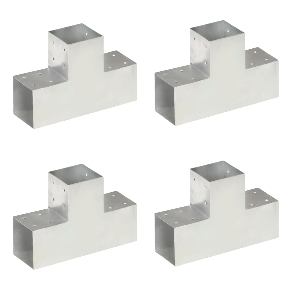 Łączniki w kształcie T, 4 szt., galwanizowany metal, 101x101 mm vidaXL