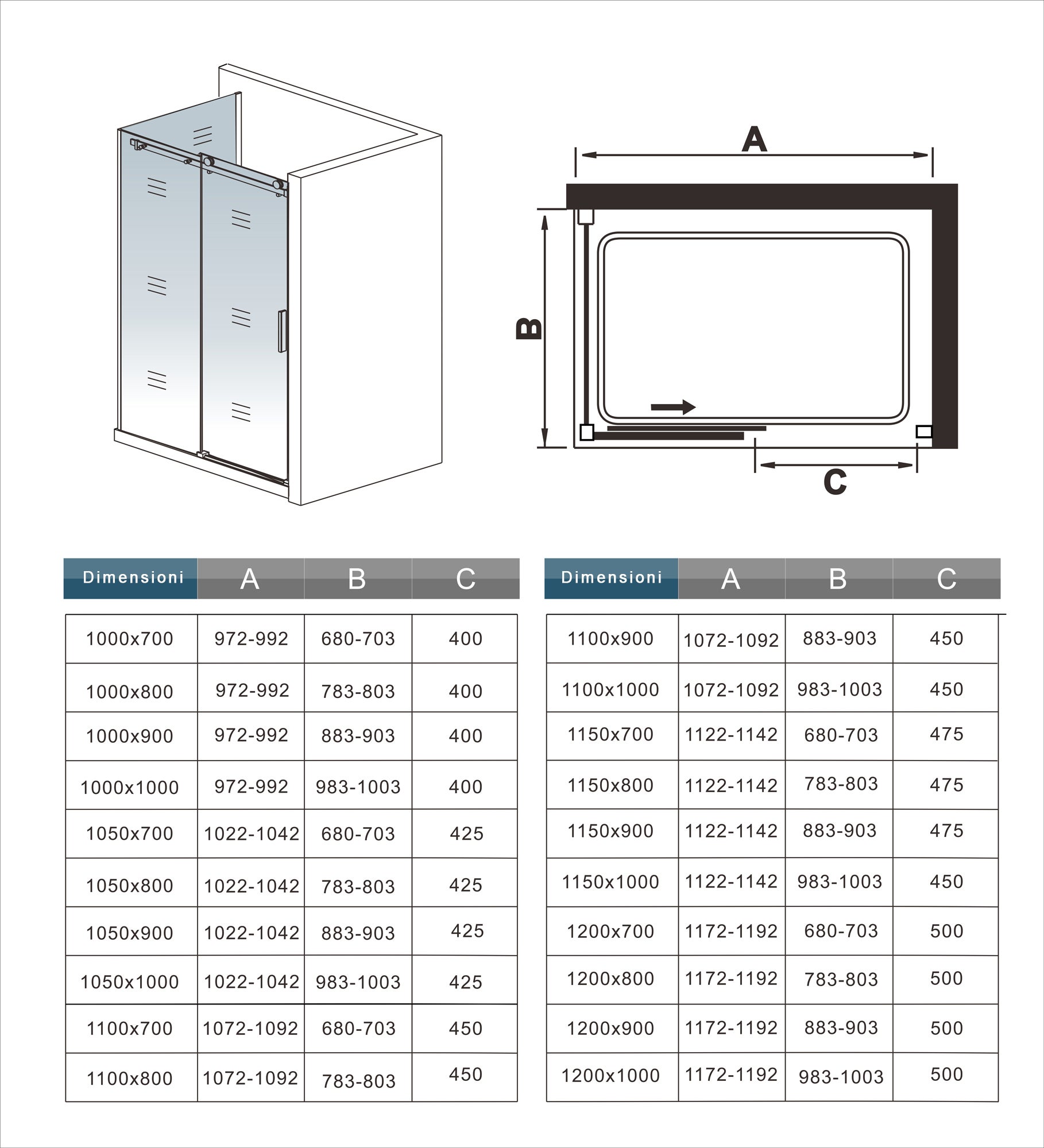 195 cm Box Doccia Angolare Porta Scorrevole con Parete Laterale 120x80 cm Vetro 8 mm Temperato Trasparente Anticalcare Telaio Cromato Lucido - 7