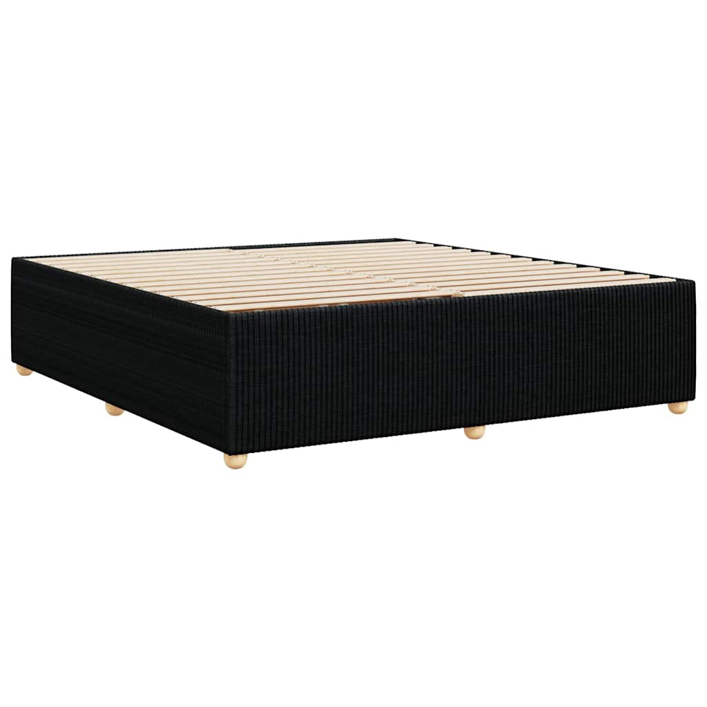 Cadre de lit sans matelas noir 200 x 200 cm tissu - 6