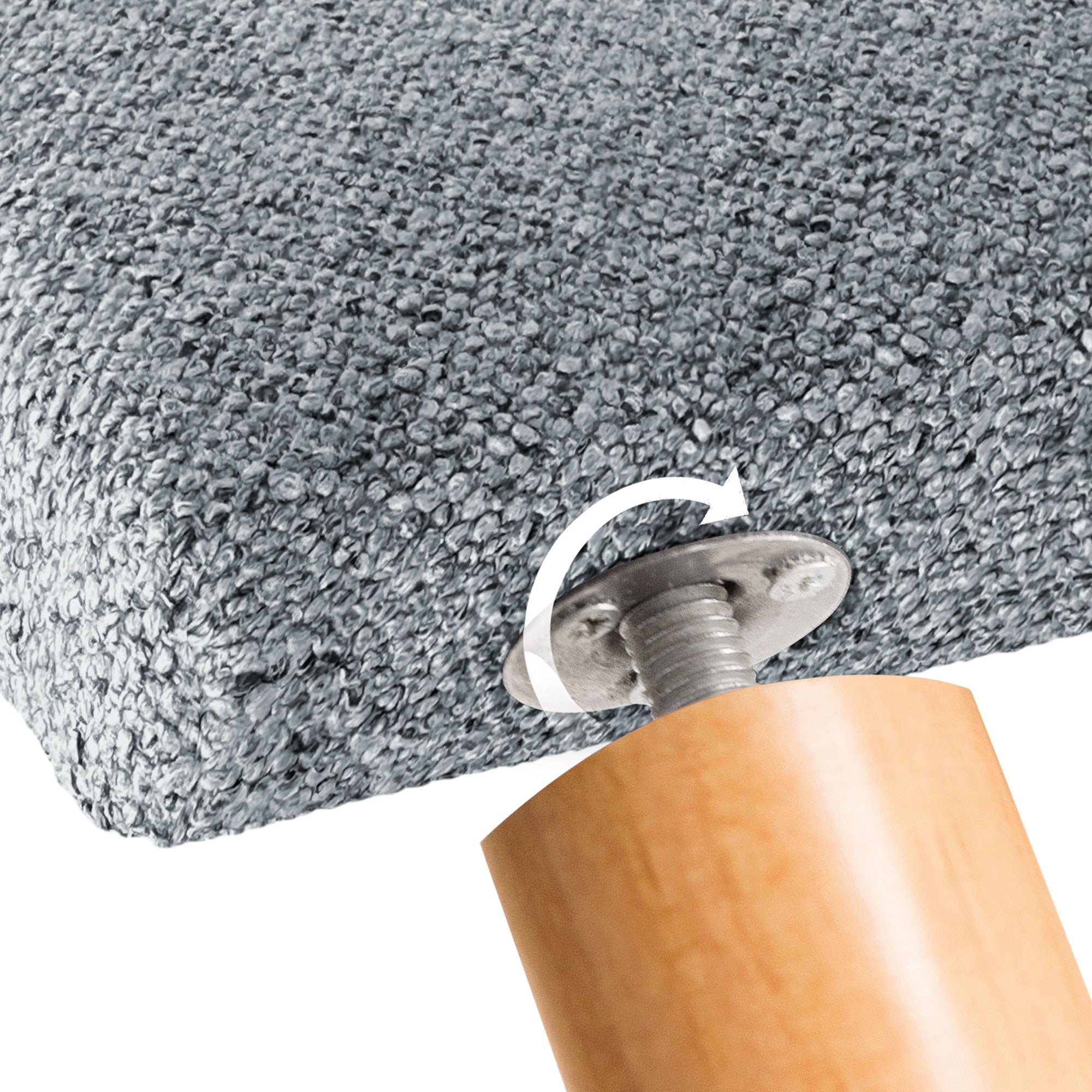 DHOME Cabecero de Tela AQUALINE Pro con 2 hileras de Botones y Patas Cabezal tapizado Cama Lujo (Gris Perla, 110cm) - 7