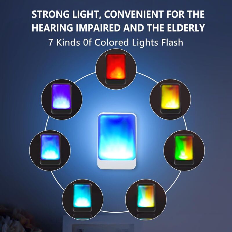 Sonnette sans Fil avec Signal Lumineux 7 Couleurs - 183 m, pour Personnes Malentendantes - 2