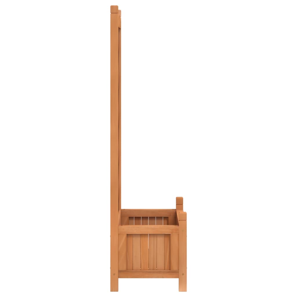 Jardinière, Pot de fleur，Bac à fleurs avec treillis marron bois massif de sapin CFW97955 - 5