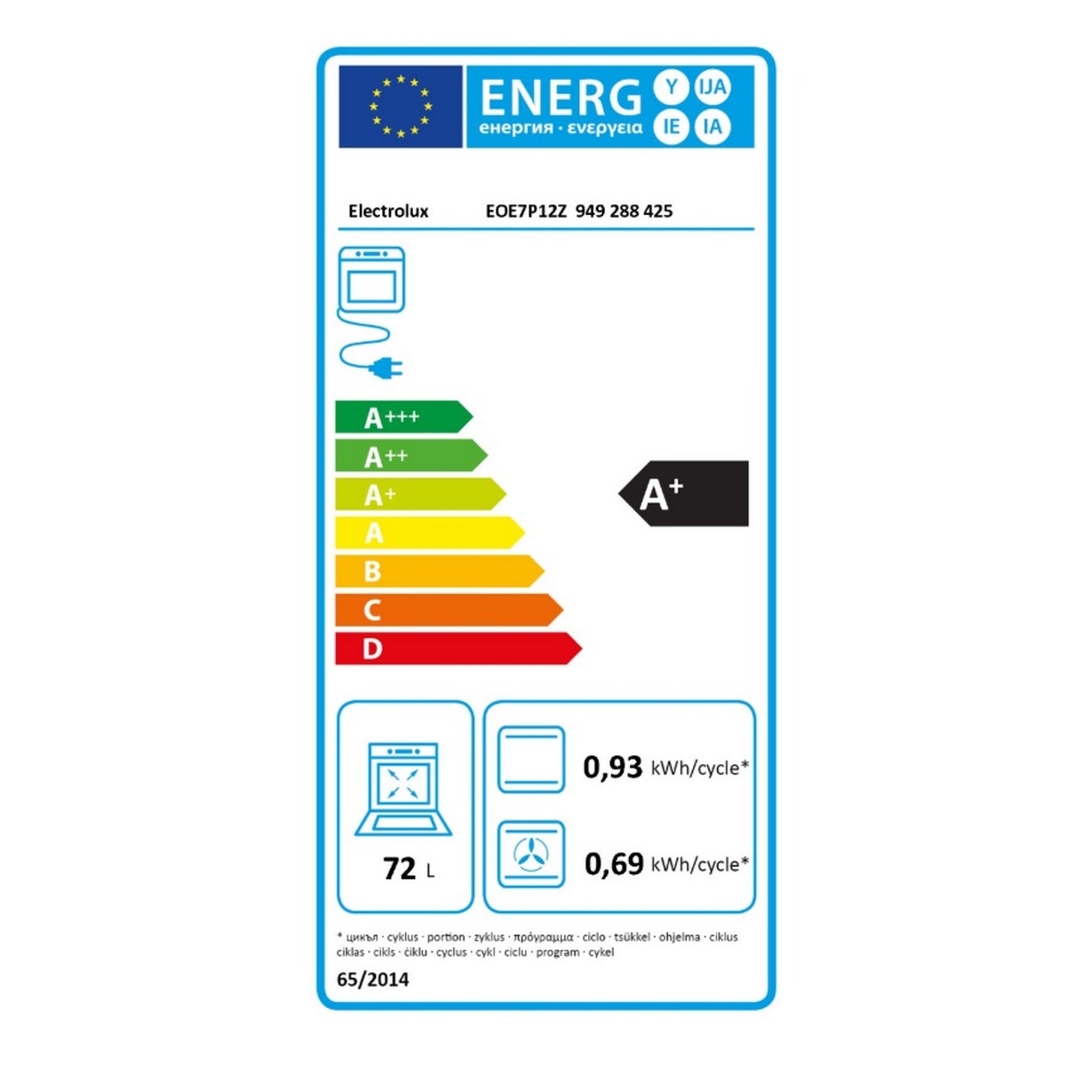 Four intégrable 72l 60cm pyrolyse noir - Electrolux EOE7P12Z - 2