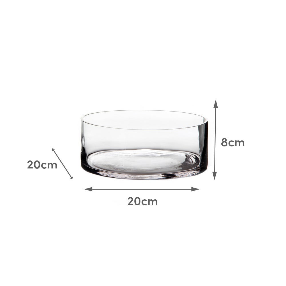 Vase cylindrique en verre transparent - 2