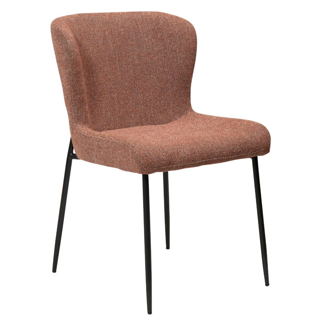 Glam Dan-Form krzesło stołowe bouclé bordowy.