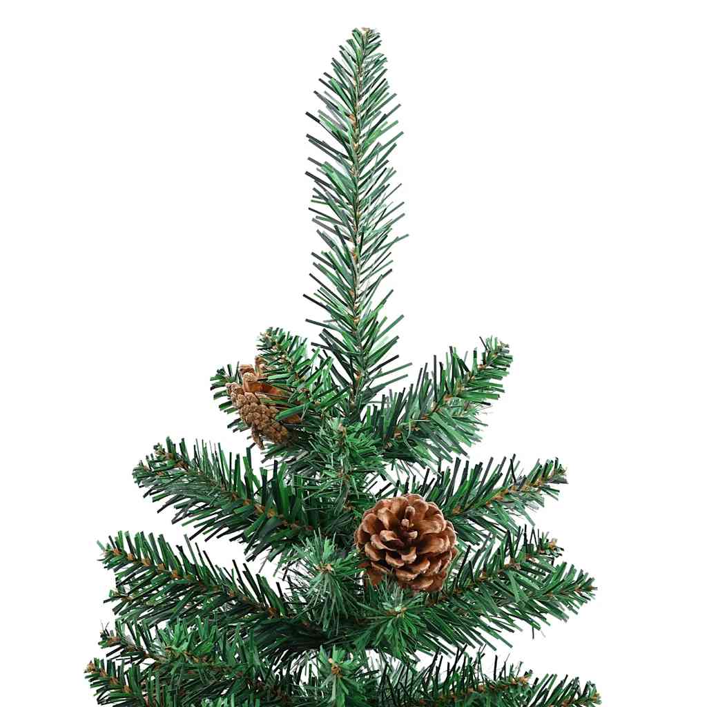 Maison Exclusive - Albero di Natale Sottile con Legno Vero e Pigne Verde 150cm PVC - 4