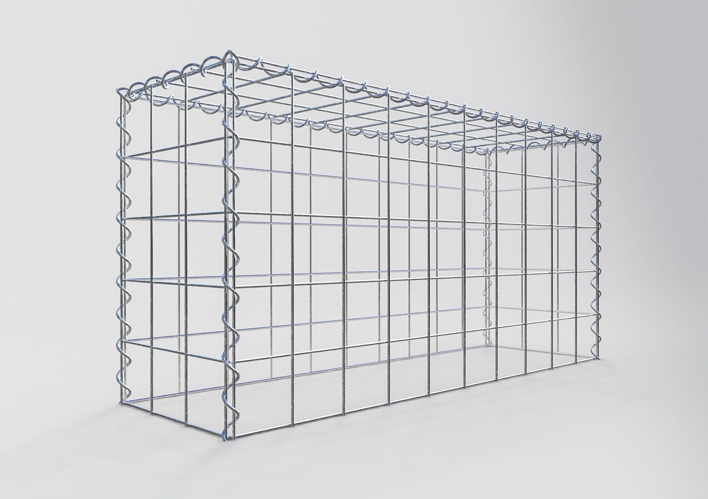 Gavión para apilar en acero galvanizado 100x50x30cm (LxAxP), malla 10 x 10cm, Espiral, sin rejilla inferior - 2