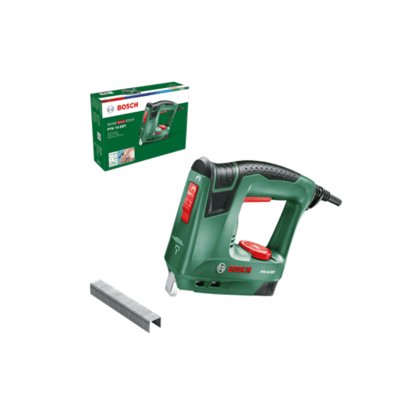 Wielofunkcyjny zszywacz uniwersalny Bosch PTK 14 EDT i zszywki (zszywki 6-14 mm)