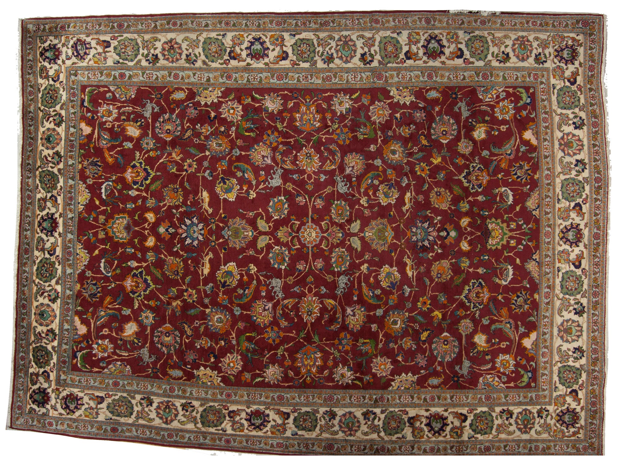 Oryginalny ręcznie tkany dywan orientalny, wymiary: 380x285 cm z certyfikatem autentyczności