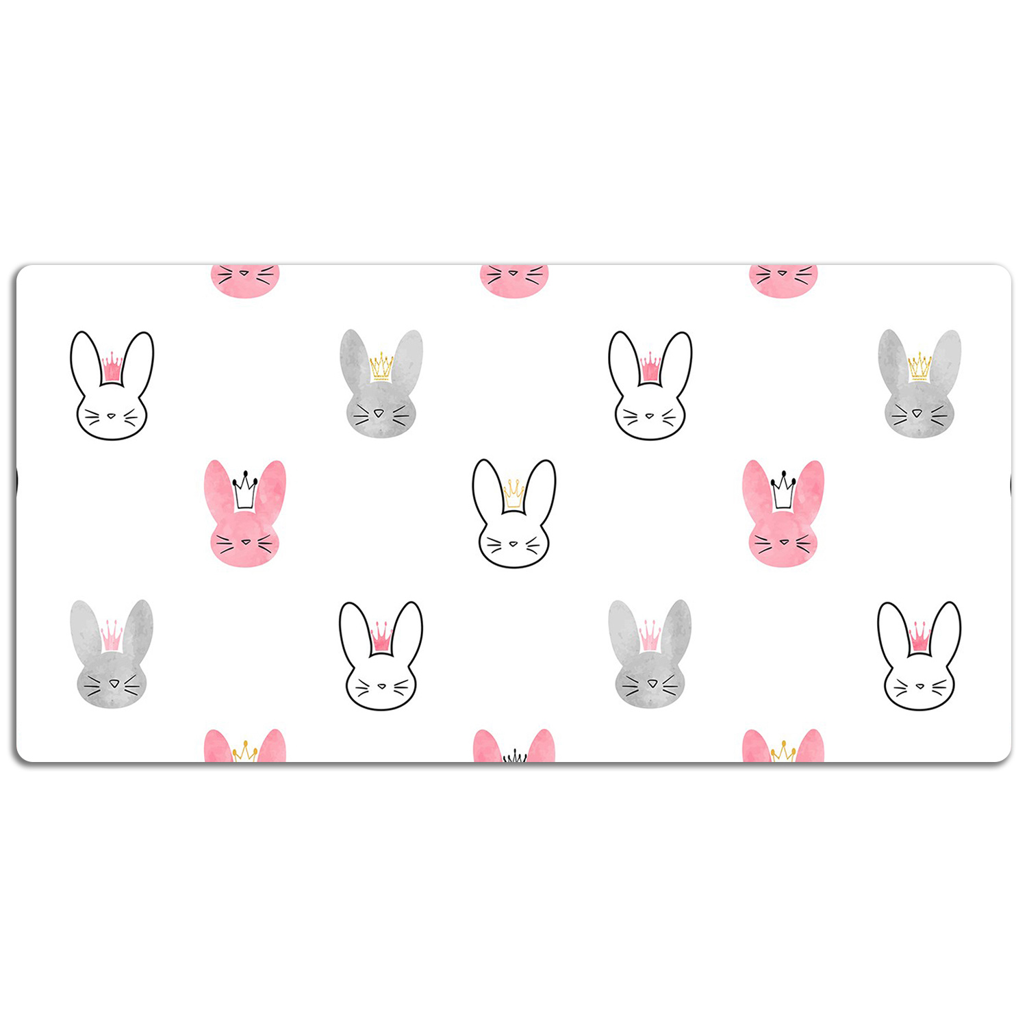 Mata na biurko króliki w koronach 90x45 cm, oryginalna podkładka dekoracyjna – Tulup