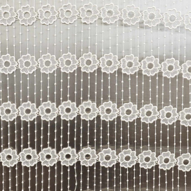 Modulable à fleurs suspendues en macramé - Blanc - 90x220 cm - Polyester