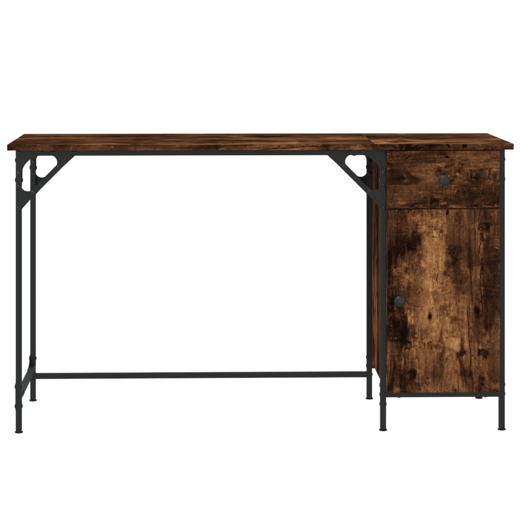 Bureau d'ordinateur，Table de travail，Table d'étude chêne fumé 131x48x75 cm bois d’ingénierie CWV75011 - 5