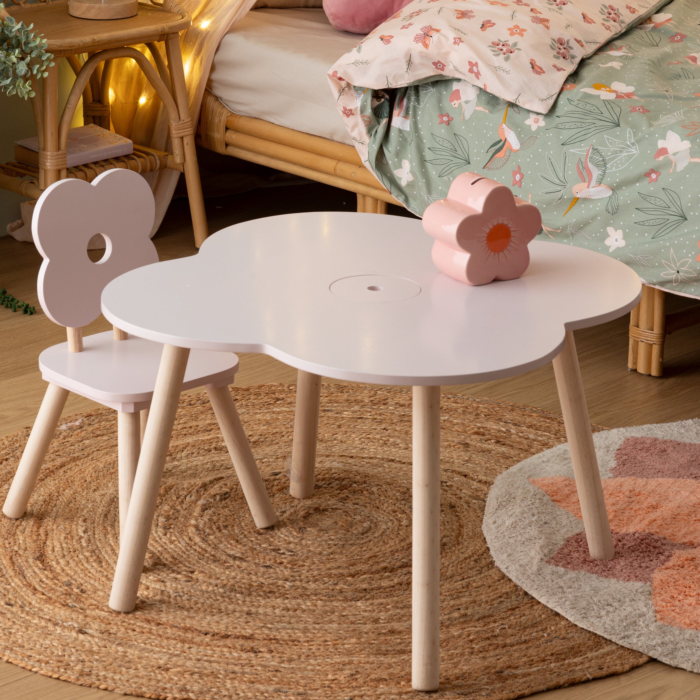 Tirelire fleur 13x 7,5x13cm céramique rose - Atmosphera créateur d'intérieur - 3
