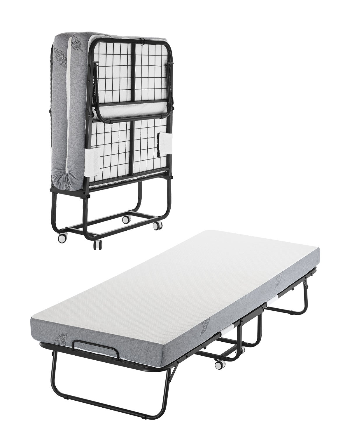 Łóżko składane z materacem piankowym 12,5 cm Łóżko metalowe 79 cm VEVOR