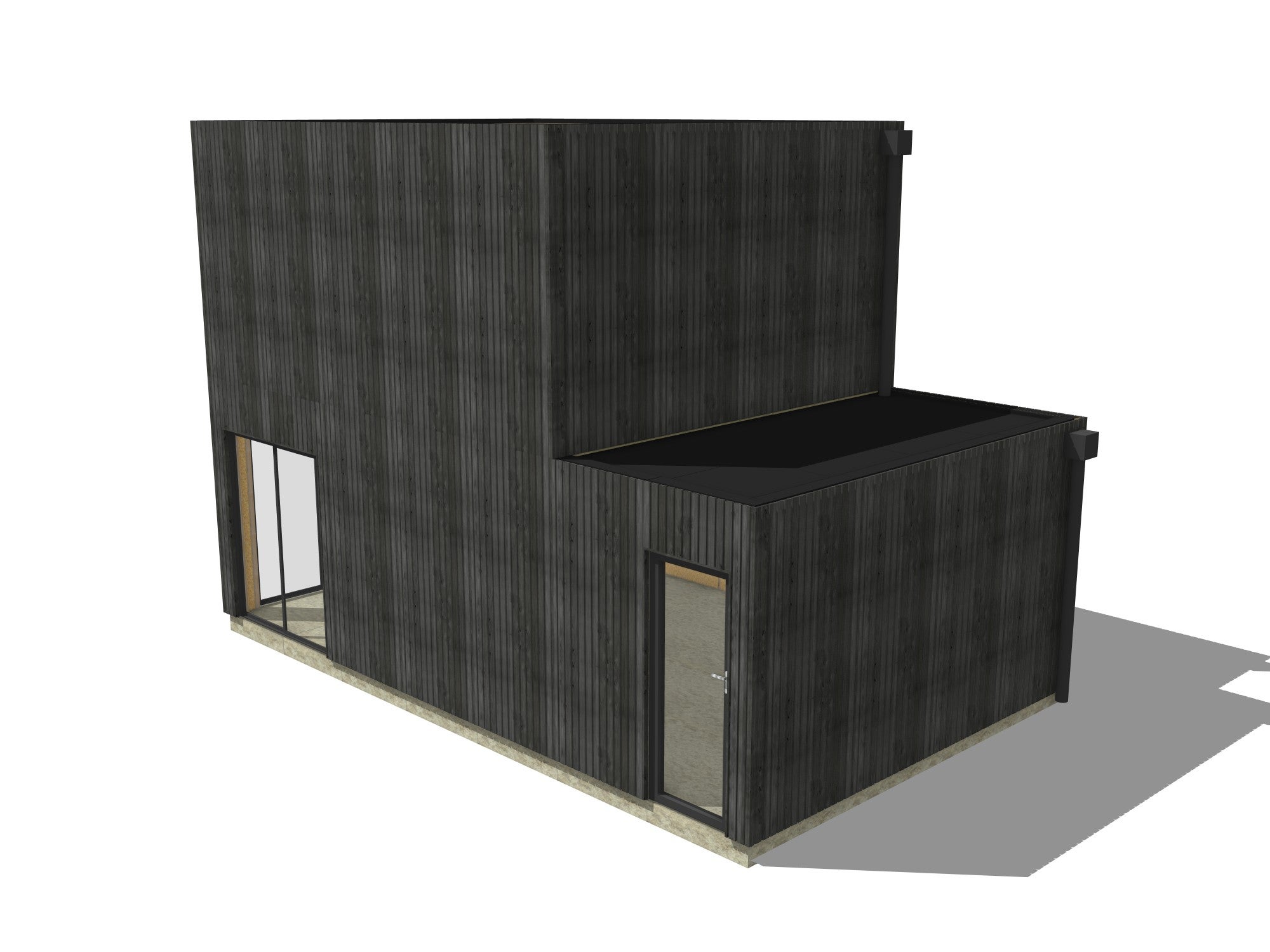 Studio de jardin bien isolé en bois 7,7 x 4,6 x 2,7 m / isolation RE2020 avec mezzanine et terrasse / menuiseries alu k-line - 2