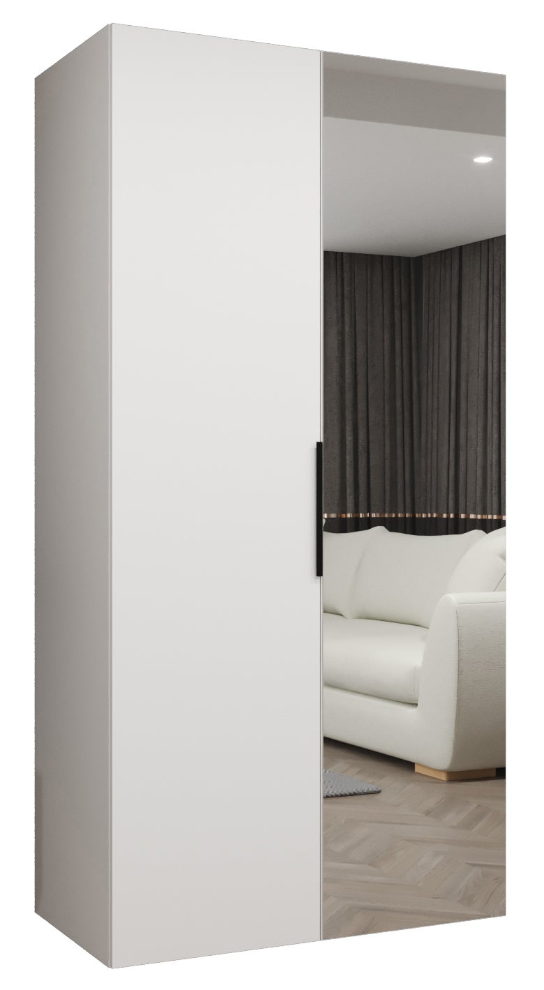 Szafa uchylna otwierana Marbella 2 100 x 52 x 202 cm biały + u. czarny Abiks Meble
