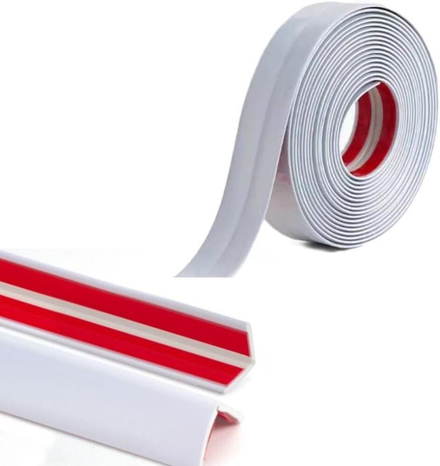 Cantoneira de PVC branca de 10 m, autoadesiva, 1 x 1 cm, flexível, para rodapés, proteção de cantos, borda decorativa para cantos de parede, faixas de