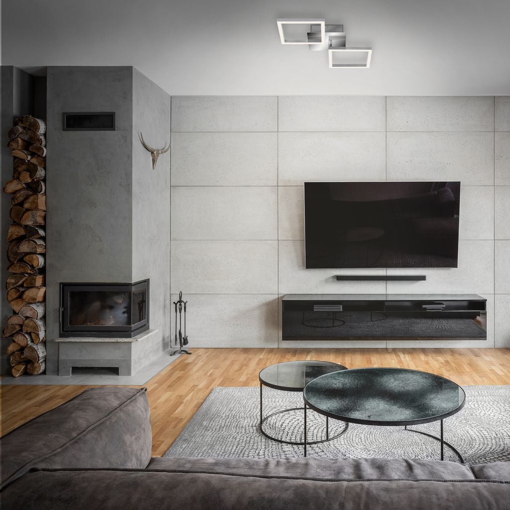 Plafonnier LED orientable - IP20 - 470x226x73mm - Chromé - 3000K - 2x 5,5W - 500lm - Briloner - 3