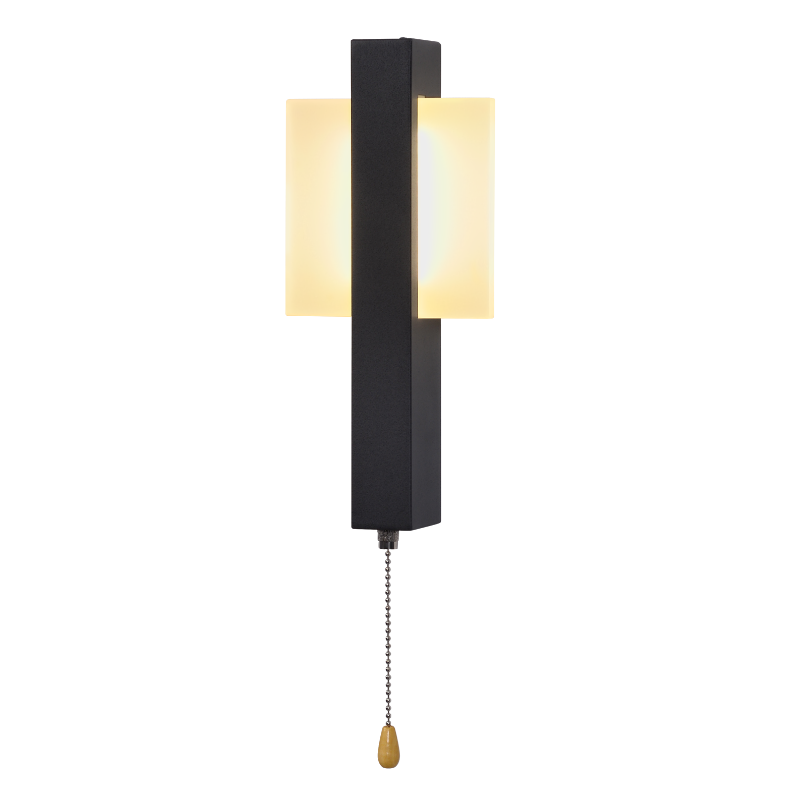 ZMH Nowoczesna czarna lampa ścienna LED do wnętrz z włącznikiem pociąganym 3000K 6W