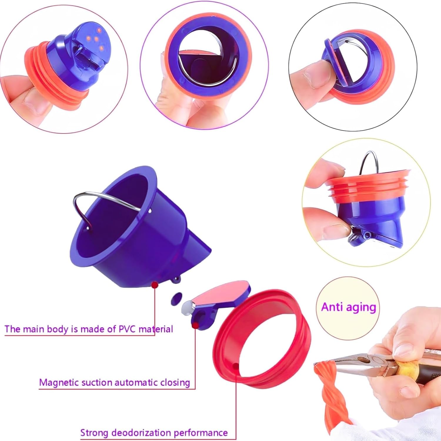 Clapet Anti-Mauvaise Odeur Filtre Douche - Ensemble de 2 Siphons Douche Italienne avec Bondonde Anti-Odeur, Bonde Douche Étanche pour une Douche Sans - 3