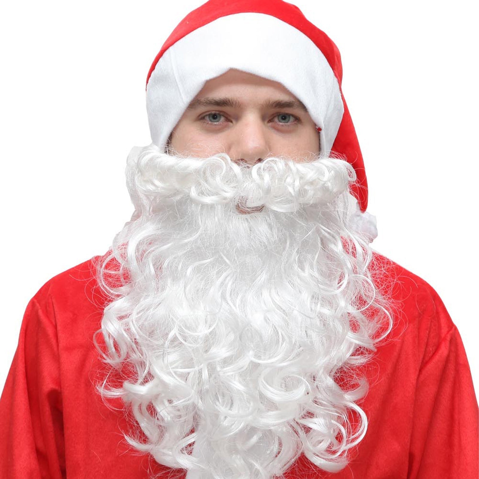 Set De Peluca, Gorro Y Barba De Papá Noel Para Adultos – 3 Piezas Accesorios De Disfraz De Santa Con Fibra De Seda Y Franela De Calidad – Ideal Para Fiestas, Cosplay Y Celebraciones Navideñas