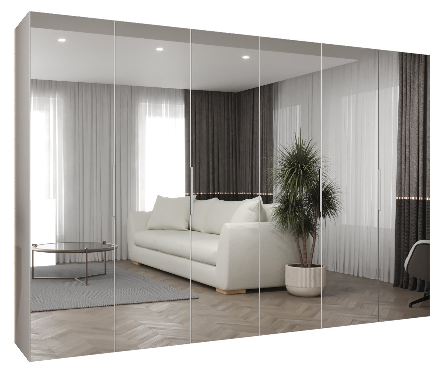 Szafa uchylna otwierana Marbella 3 300 x 52 x 202 cm biały + u. kaszmir Abiks Meble