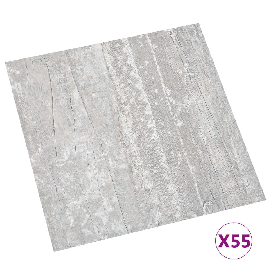 55 piezas lamas para suelo autoadhesivas | tarimas de suelo | tarimas autoadhesivas pvc 5,11 m² gris cfw67540