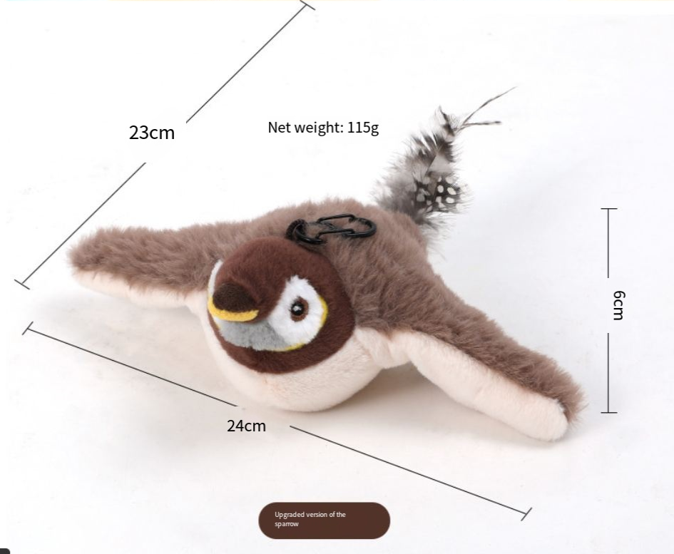 Pájaro volador para gatos: con función de aleteo, adecuado para gatos adultos y gatitos (gatitos que no pueden volar). - 5