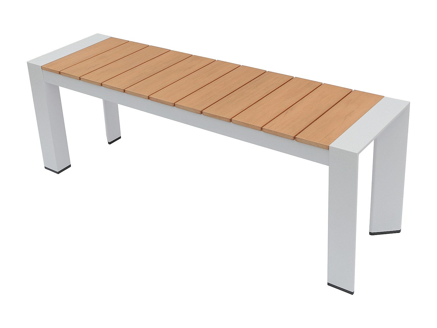 Ławka ogrodowa aluminiowa dł. 130 cm - Jasny naturalny i biały - NYROS od MYLIA