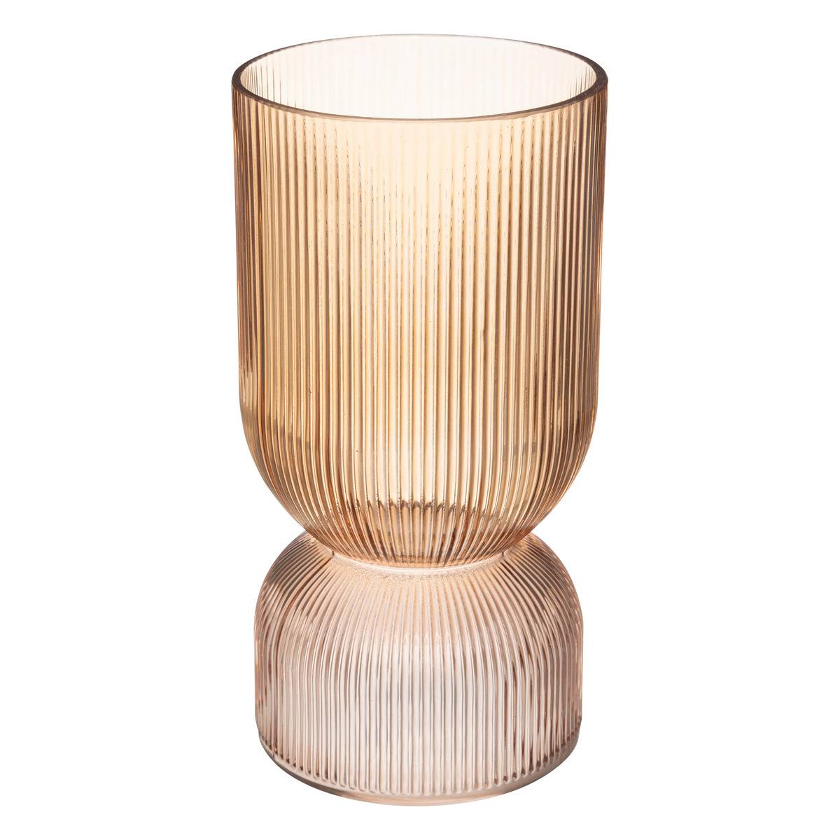 ATMOSPHERA Vaso In Vetro Su Piede, Color Cognac, H 24,5 Cm X D 22 Cm, Per Decorazione D'Interni - 2