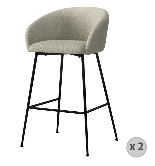 Set 2 Sgabelli Bar Yelloo Lignano - Altezza 96 Cm, Struttura Metallo, Seduta PVC Nero, Per Cucina O Locali - Foto 7