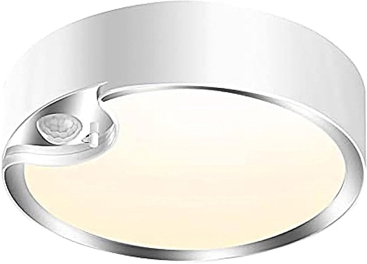 Lampă de tavan cu baterii, 400 lumeni, 6000K, 7,8 inci, activată prin mișcare, pentru dulapuri, scări, holuri etc.
